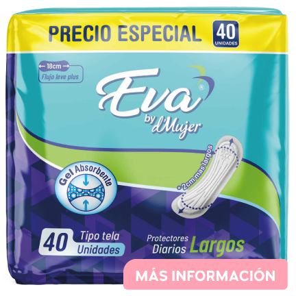Eva Protectores Diarios Largos, 40 unidades